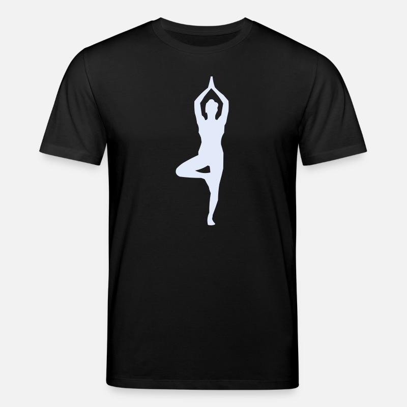 Yogastellung Baum-Pose Silhouette - Stanley/Stella Unisex Bio-T-Shirt CREATOR - Schwarz