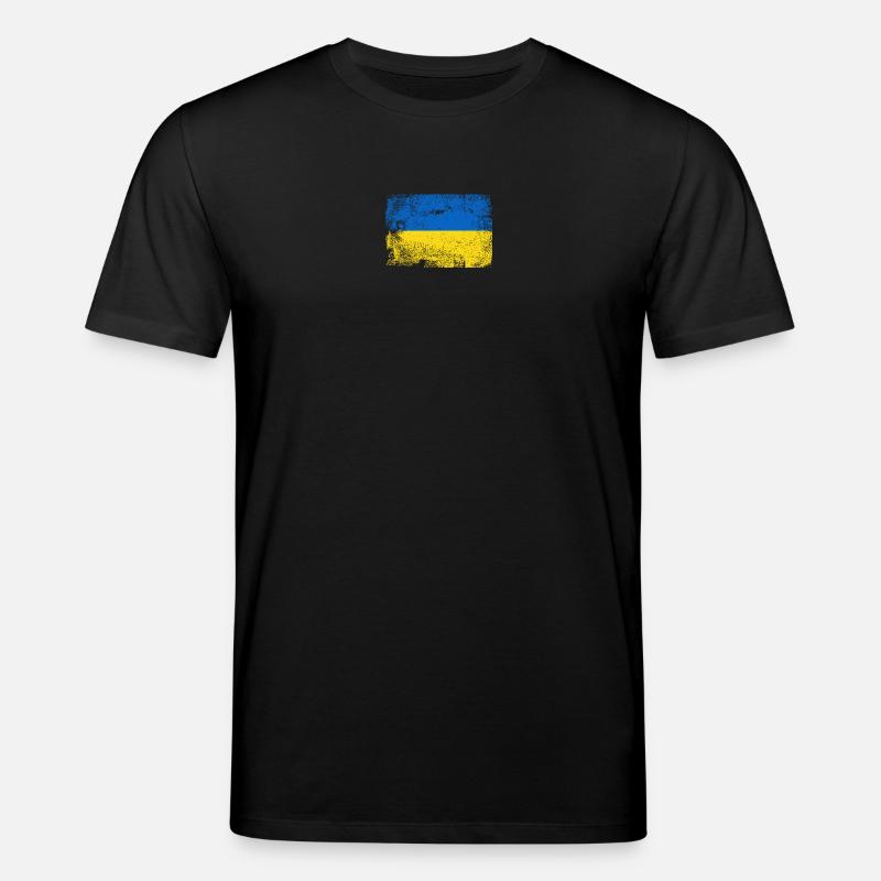 Palette de drapeaux ukrainiens brossés - T-shirt bio CREATOR Stanley/Stella Unisexe - noir
