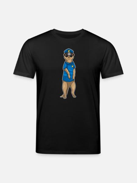 Meerkat Policeman Sunglasses Police - Stanley/Stella CREATOR Unisex Organic T-Shirt - black