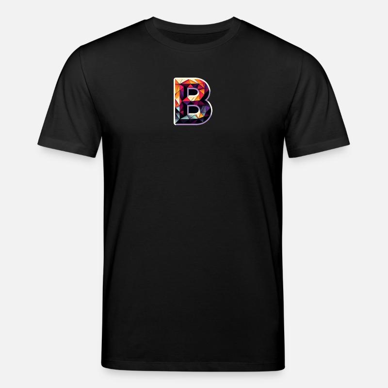Buchstabe B Polygon bunt - Stanley/Stella Unisex Bio-T-Shirt CREATOR  - Schwarz