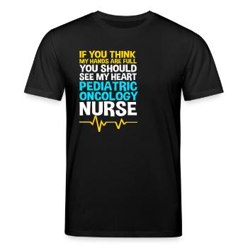 Childhood cancer Cancer survivor Cancer stinks - Stanley/Stella CREATOR Unisex Organic T-Shirt - black - Front - Alina (178cm) & Michal (187cm)