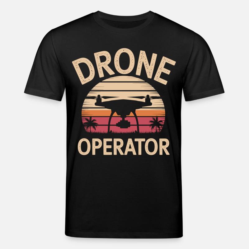 Drone Pilot Sunset - Stanley/Stella CREATOR Unisex Organic T-Shirt - black