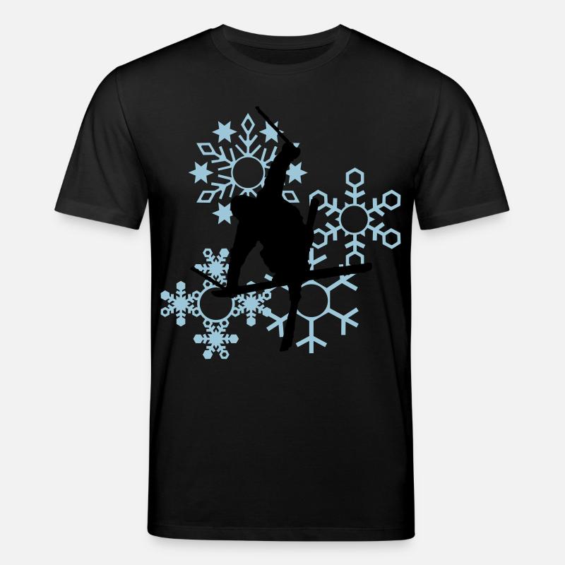 Skis avec flocons de neige - T-shirt bio CREATOR Stanley/Stella Unisexe - noir