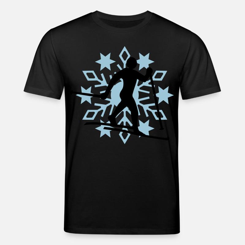 Langläufer Schneeflocke - Stanley/Stella Unisex Bio-T-Shirt CREATOR  - Schwarz
