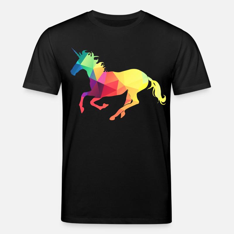 Buntes Einhorn - Stanley/Stella Unisex Bio-T-Shirt CREATOR  - Schwarz