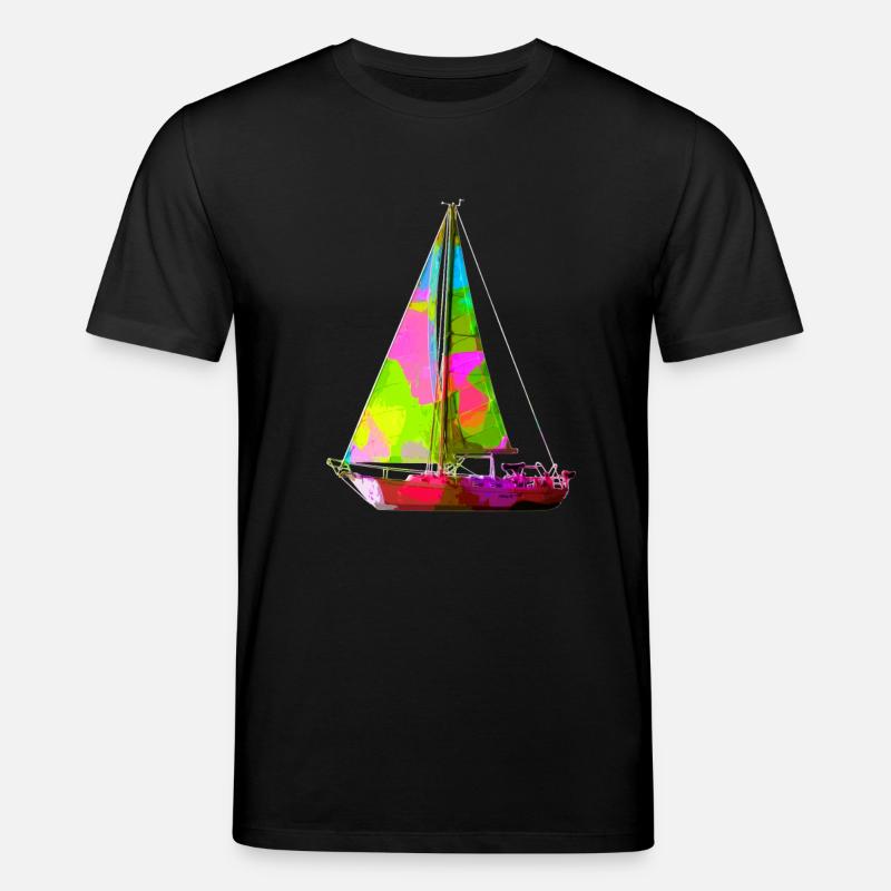 Buntes Segelboot - Stanley/Stella Unisex Bio-T-Shirt CREATOR  - Schwarz
