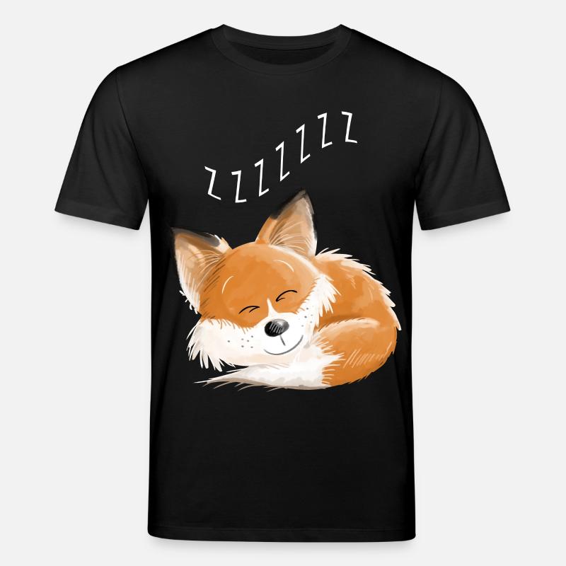 Fox sleeping - dream - dreams - foxes - Stanley/Stella CREATOR Unisex Organic T-Shirt - black
