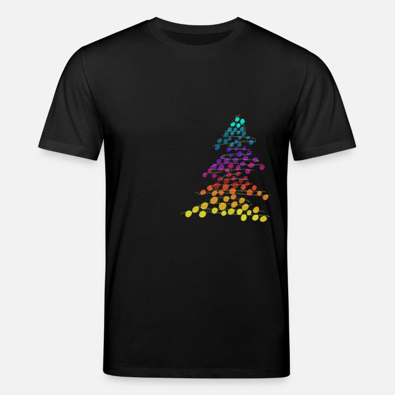 Regenbogen Neon-Weihnachtsbaum – Dots & Lights - Stanley/Stella Unisex Bio-T-Shirt CREATOR  - Schwarz