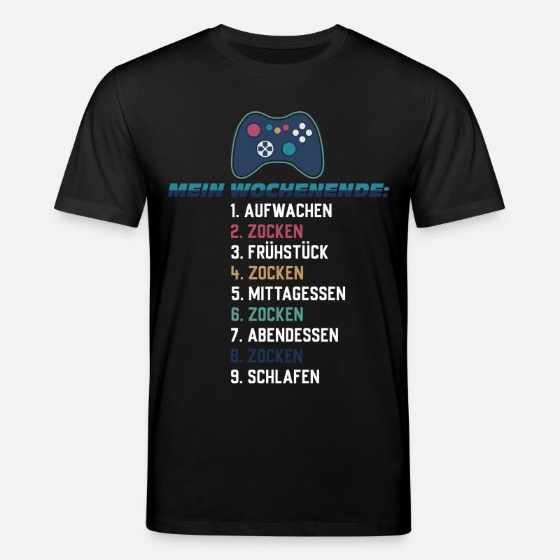 Mein Wochenende Zocken Gaming Liste Controller - Stanley/Stella Unisex Bio-T-Shirt CREATOR  - Schwarz
