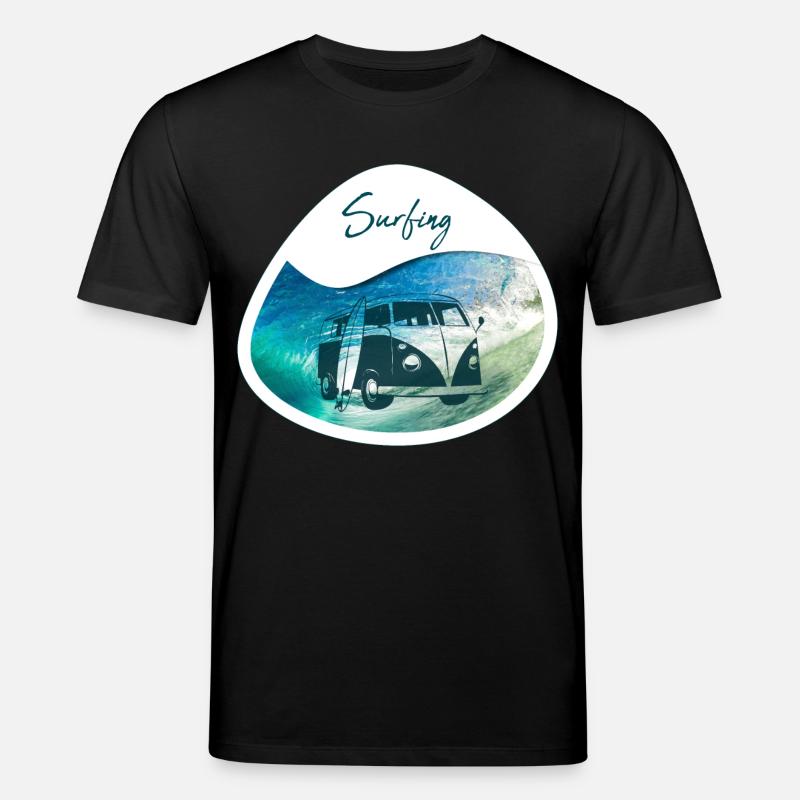 Bus de surf - design - T-shirt bio CREATOR Stanley/Stella Unisexe - noir