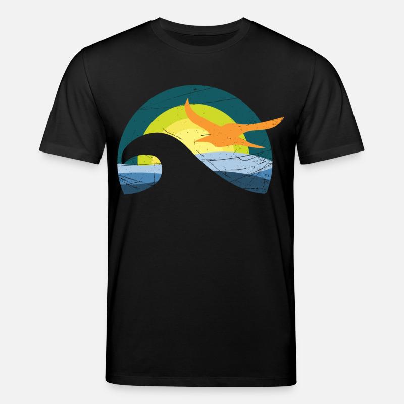 Möwe am Meer - Stanley/Stella Unisex Bio-T-Shirt CREATOR  - Schwarz