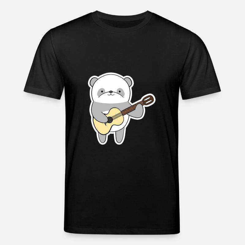 Panda mit Gitarre - Stanley/Stella Unisex Bio-T-Shirt CREATOR  - Schwarz