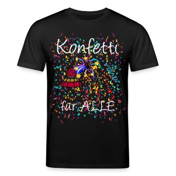Konfetti für alle - Fasching, Kölle alaaf - Stanley/Stella Unisex Bio-T-Shirt CREATOR  - Schwarz - Vorne - Alina (178cm) & Michal (187cm)