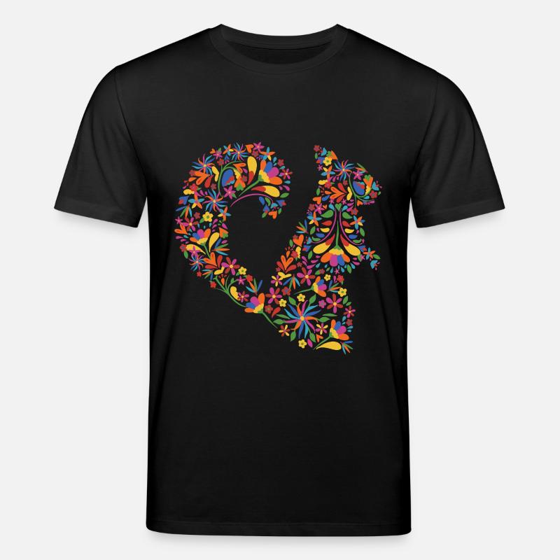 Blumen-Eichhörnchen - Stanley/Stella Unisex Bio-T-Shirt CREATOR  - Schwarz