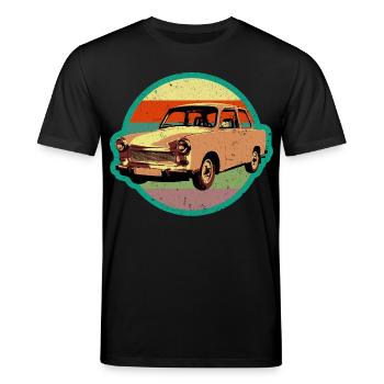 Design rétro Trabbi DDR cool en look usé - T-shirt bio CREATOR Stanley/Stella Unisexe - noir - Devant - Alina (178cm) & Michal (187cm)