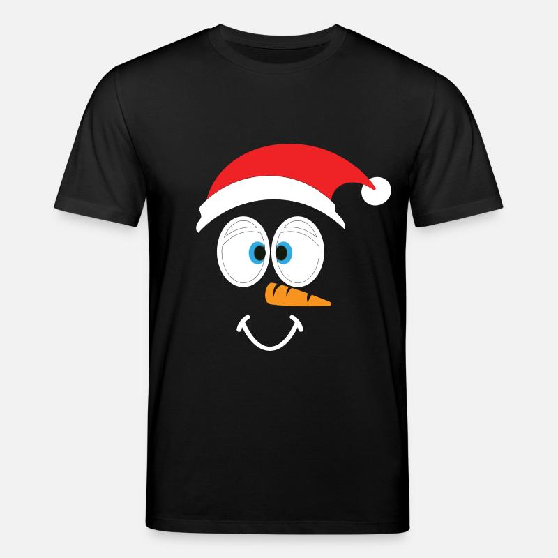 Fröhlicher Schneemann mit Weihnachtsmütze - Stanley/Stella Unisex Bio-T-Shirt CREATOR  - Schwarz