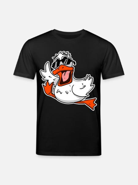 Cool duck with sunglasses - Stanley/Stella CREATOR Unisex Organic T-Shirt - black