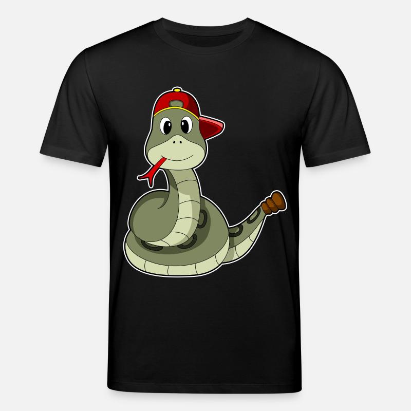 Schlange mit Cap - Stanley/Stella Unisex Bio-T-Shirt CREATOR  - Schwarz