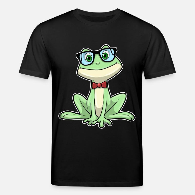 Frosch Nerd Buch Brille - Stanley/Stella Unisex Bio-T-Shirt CREATOR - Schwarz
