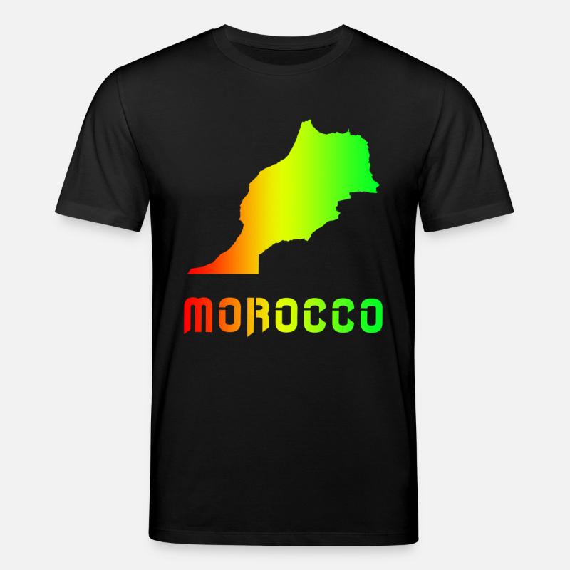 Morocco Rainbow Maps Design / Gift - Stanley/Stella CREATOR Unisex Organic T-Shirt - black