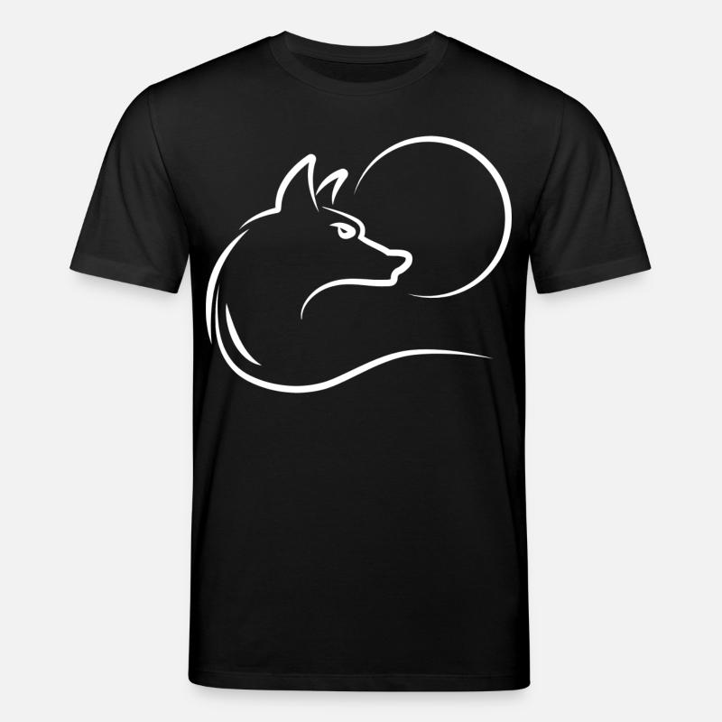 Wolf at full moon - Stanley/Stella CREATOR Unisex Organic T-Shirt - black