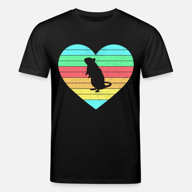 Maus Herz Design mit Regenbogen / Geschenk - Stanley/Stella Unisex Bio-T-Shirt CREATOR  - Schwarz
