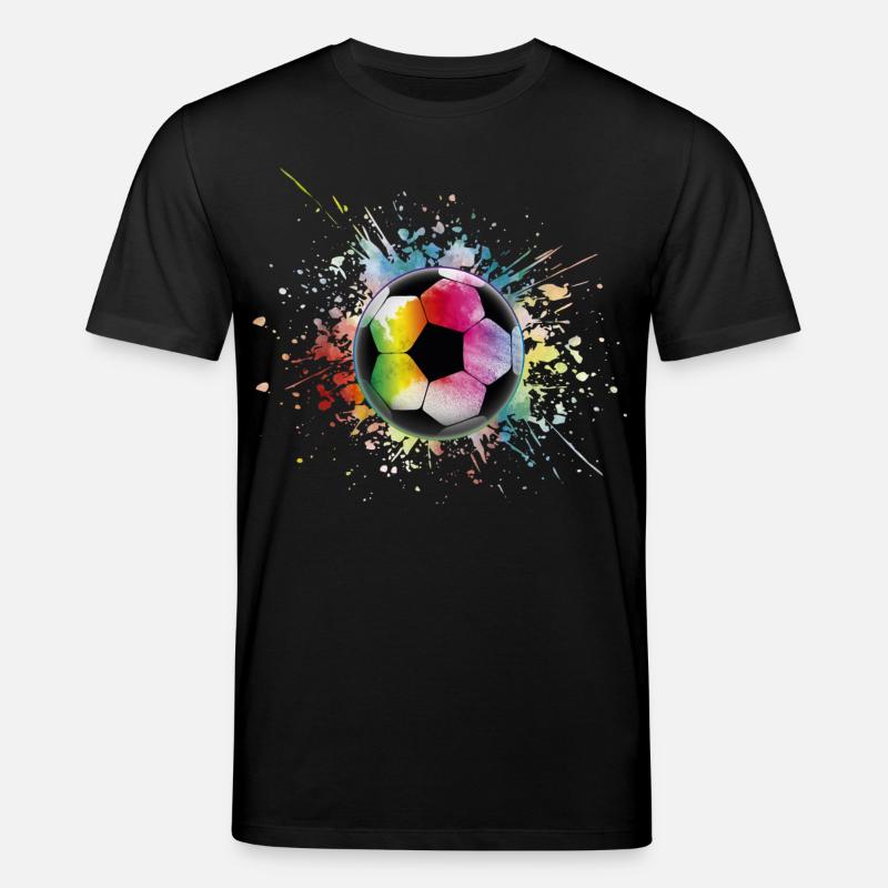 Fußball Regenbogen Bunter Ball - Stanley/Stella Unisex Bio-T-Shirt CREATOR  - Schwarz