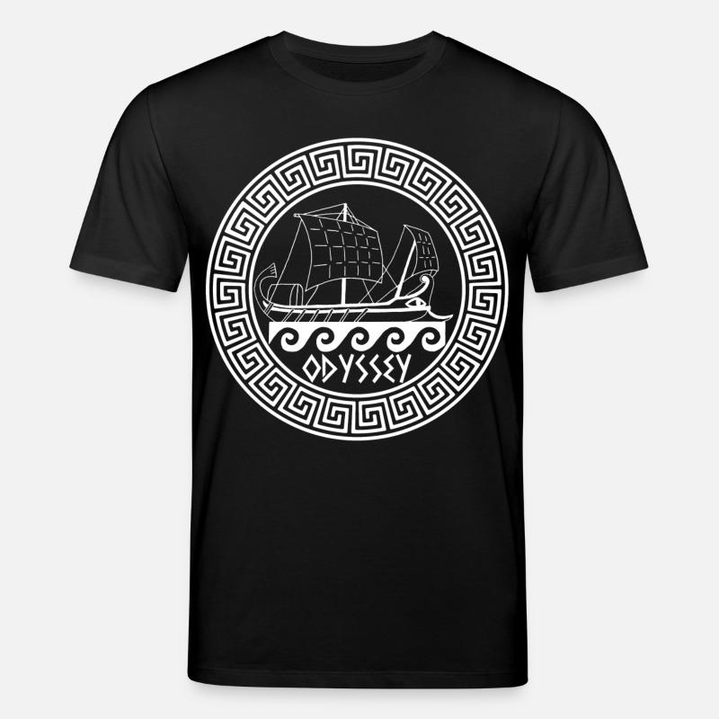 Symbole d'un bateau grec blanc - T-shirt bio CREATOR Stanley/Stella Unisexe - noir