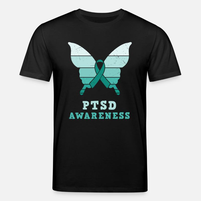 Papillon Ptsd Sensibilisation Ruban sarcelle - T-shirt bio CREATOR Stanley/Stella Unisexe - noir