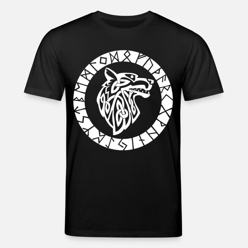 Emblème viking du loup blanc - T-shirt bio CREATOR Stanley/Stella Unisexe - noir