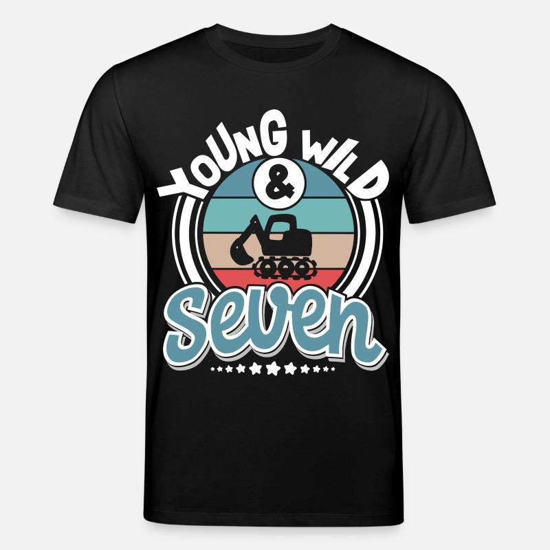 Pelles 7 ans d’anniversaire d’enfant - T-shirt bio CREATOR Stanley/Stella Unisexe - noir