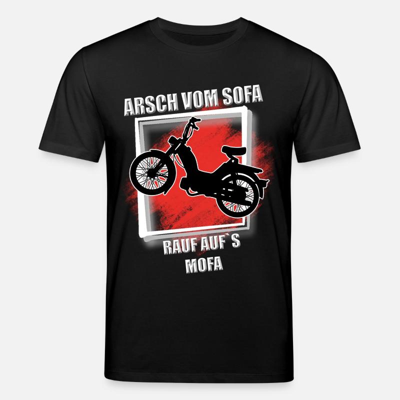 Arsch vom Sofa rauf aufs mofa - Stanley/Stella Unisex Bio-T-Shirt CREATOR  - Schwarz
