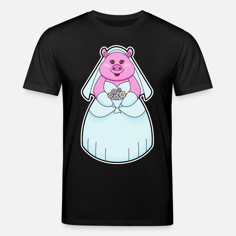 Cochon comme mariée avec voile - T-shirt bio CREATOR Stanley/Stella Unisexe - noir