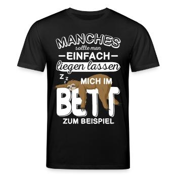 Faultier Schlafshirt Schlafanzug Faultier Pyjama - Stanley/Stella Unisex Bio-T-Shirt CREATOR  - Schwarz - Vorne - Alina (178cm) & Michal (187cm)