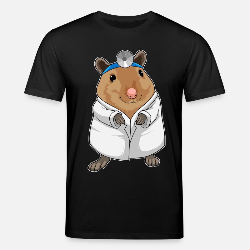 Ratte als Arzt mit Arztkittel - Stanley/Stella Unisex Bio-T-Shirt CREATOR - Schwarz