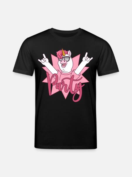 Party Einhorn  - Stanley/Stella Unisex Bio-T-Shirt CREATOR  - Schwarz