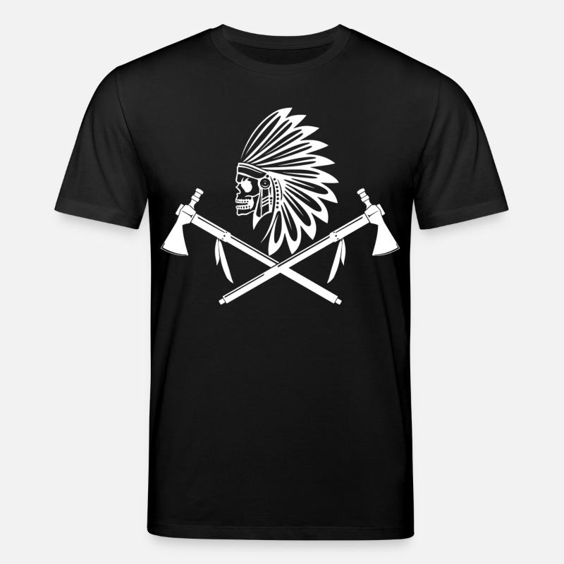 white indian warrior - Stanley/Stella CREATOR Unisex Organic T-Shirt - black