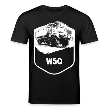 W50 | DDR | LKW | IFA - Stanley/Stella Unisex Bio-T-Shirt CREATOR  - Schwarz - Vorne - Alina (178cm) & Michal (187cm)