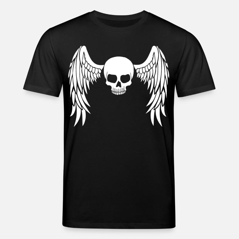 Crâne ailé blanc - T-shirt bio CREATOR Stanley/Stella Unisexe - noir