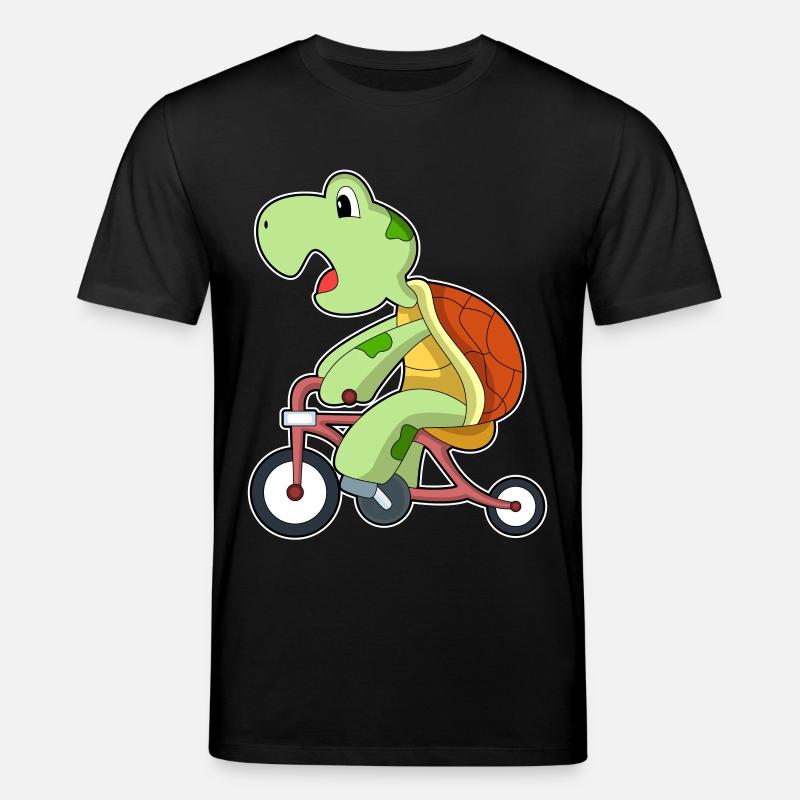 Tortue avec vélo - T-shirt bio CREATOR Stanley/Stella Unisexe - noir