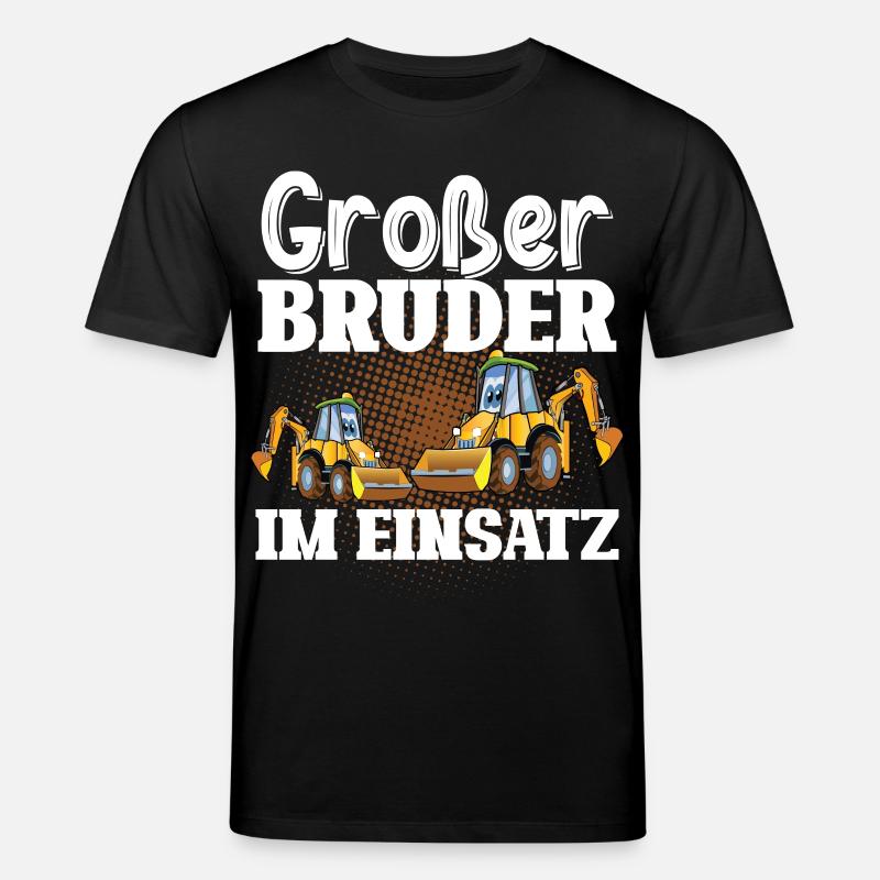 Großer Bruder Im Einsatz Bagger - Stanley/Stella Unisex Bio-T-Shirt CREATOR  - Schwarz