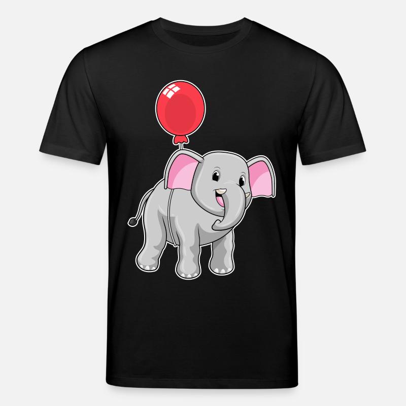 Elefant mit Luftballon - Stanley/Stella Unisex Bio-T-Shirt CREATOR  - Schwarz