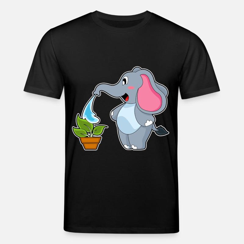 Éléphant avec plante - T-shirt bio CREATOR Stanley/Stella Unisexe - noir