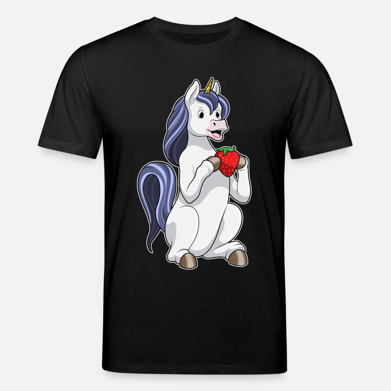 Einhorn Erdbeere - Stanley/Stella Unisex Bio-T-Shirt CREATOR - Schwarz