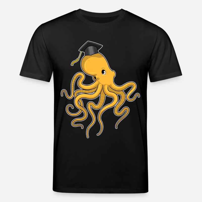 Krake als Student mit Diplom - Stanley/Stella Unisex Bio-T-Shirt CREATOR - Schwarz