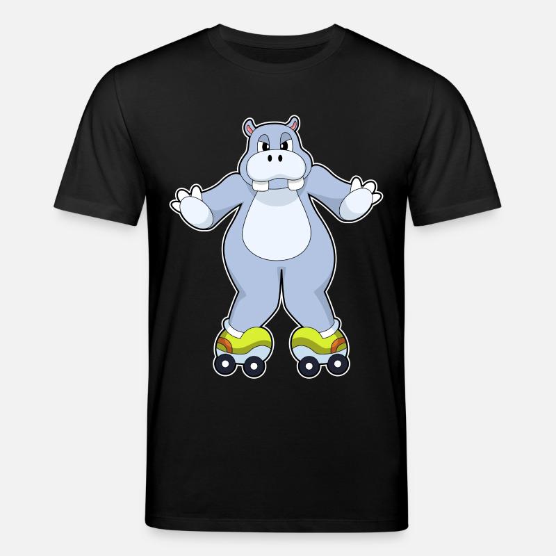 Nilpferd Rollschuhfahren Rollschuhe - Stanley/Stella Unisex Bio-T-Shirt CREATOR  - Schwarz