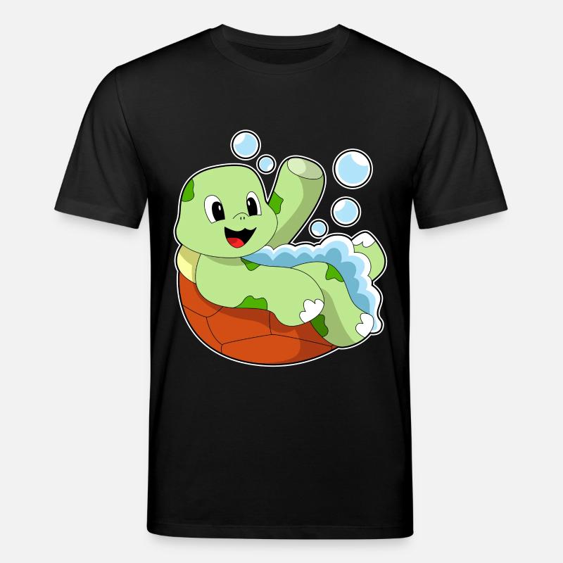 Turtle bathing with foam - Stanley/Stella CREATOR Unisex Organic T-Shirt - black
