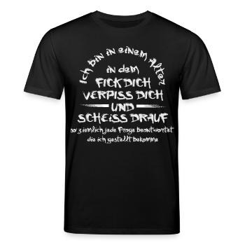Ich bin in einem Alter... - Stanley/Stella Unisex Bio-T-Shirt CREATOR  - Schwarz - Vorne - Alina (178cm) & Michal (187cm)