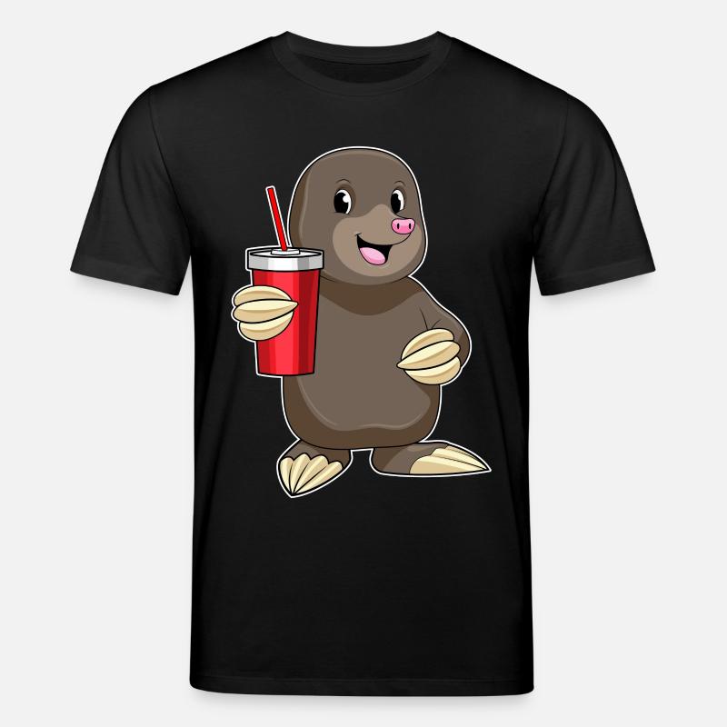 Maulwurf mit Trinkbecher - Stanley/Stella Unisex Bio-T-Shirt CREATOR  - Schwarz