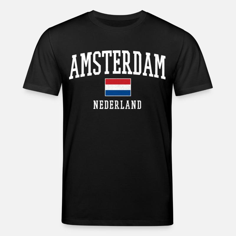 Projekt flagi Amsterdam NL - Ekologiczna koszulka typu unisex Stanley/Stella CREATOR  - czarny